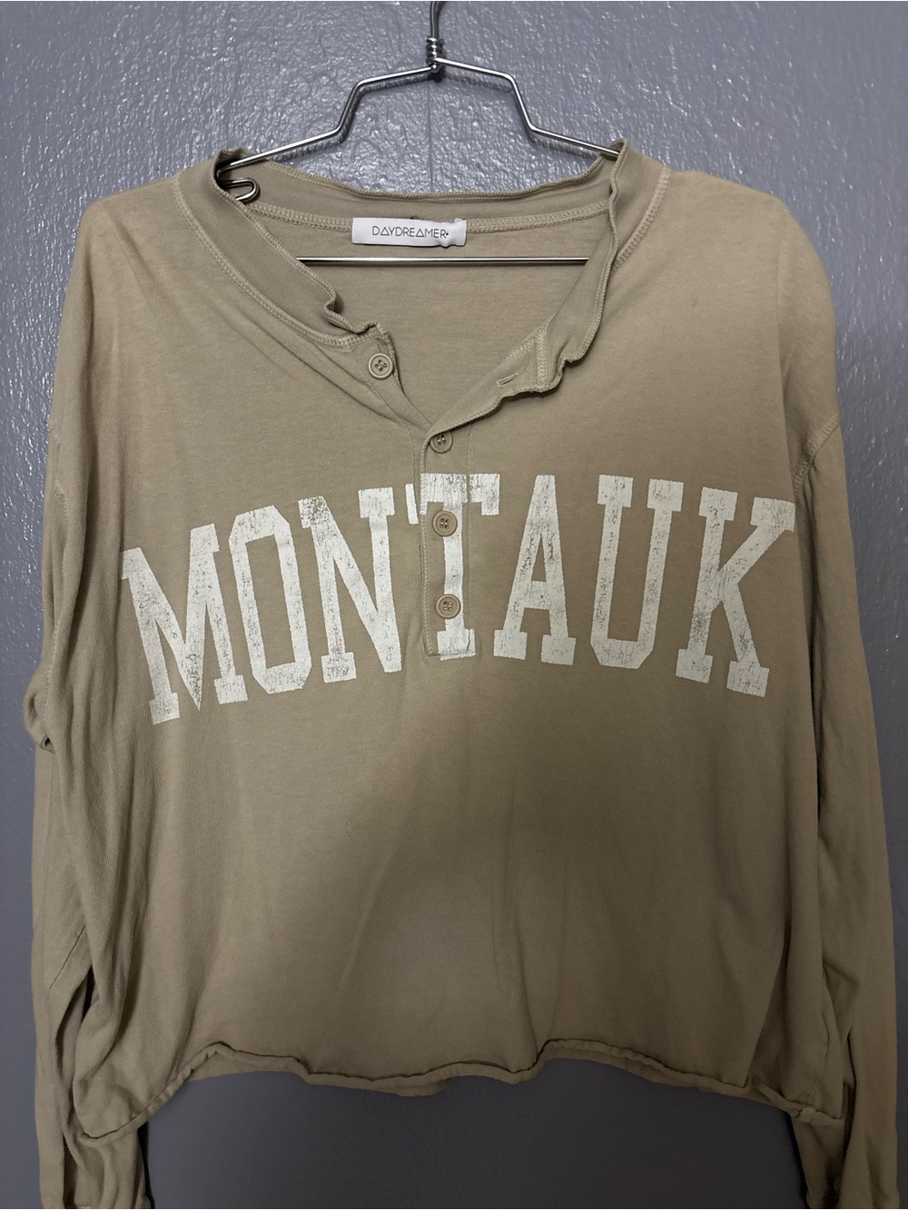 Daydreamer Tan Montauk Long-Sleeve Henley Tee